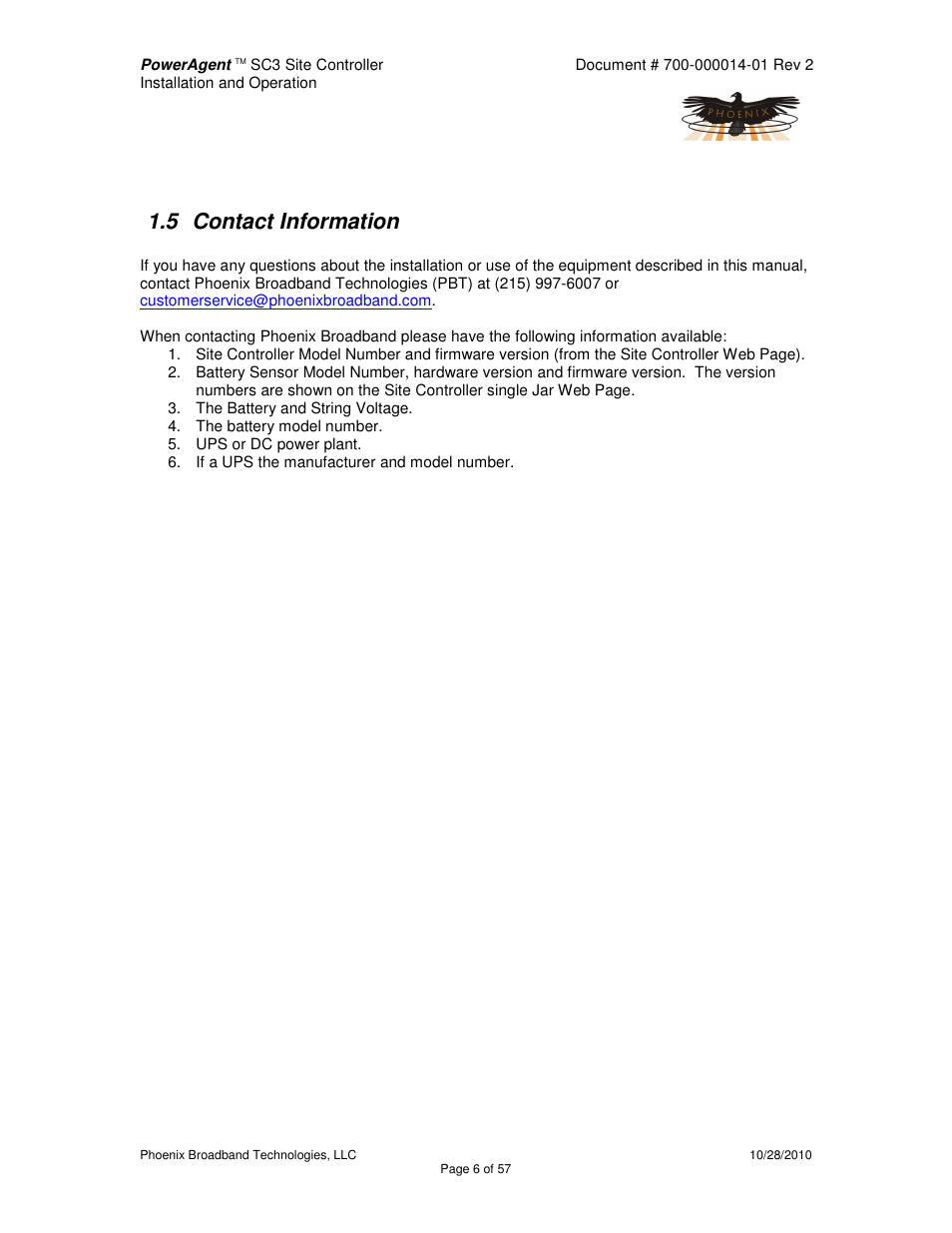 5 contact information | Alpha Technologies PowerAgent SC3 User Manual | Page 6 / 57