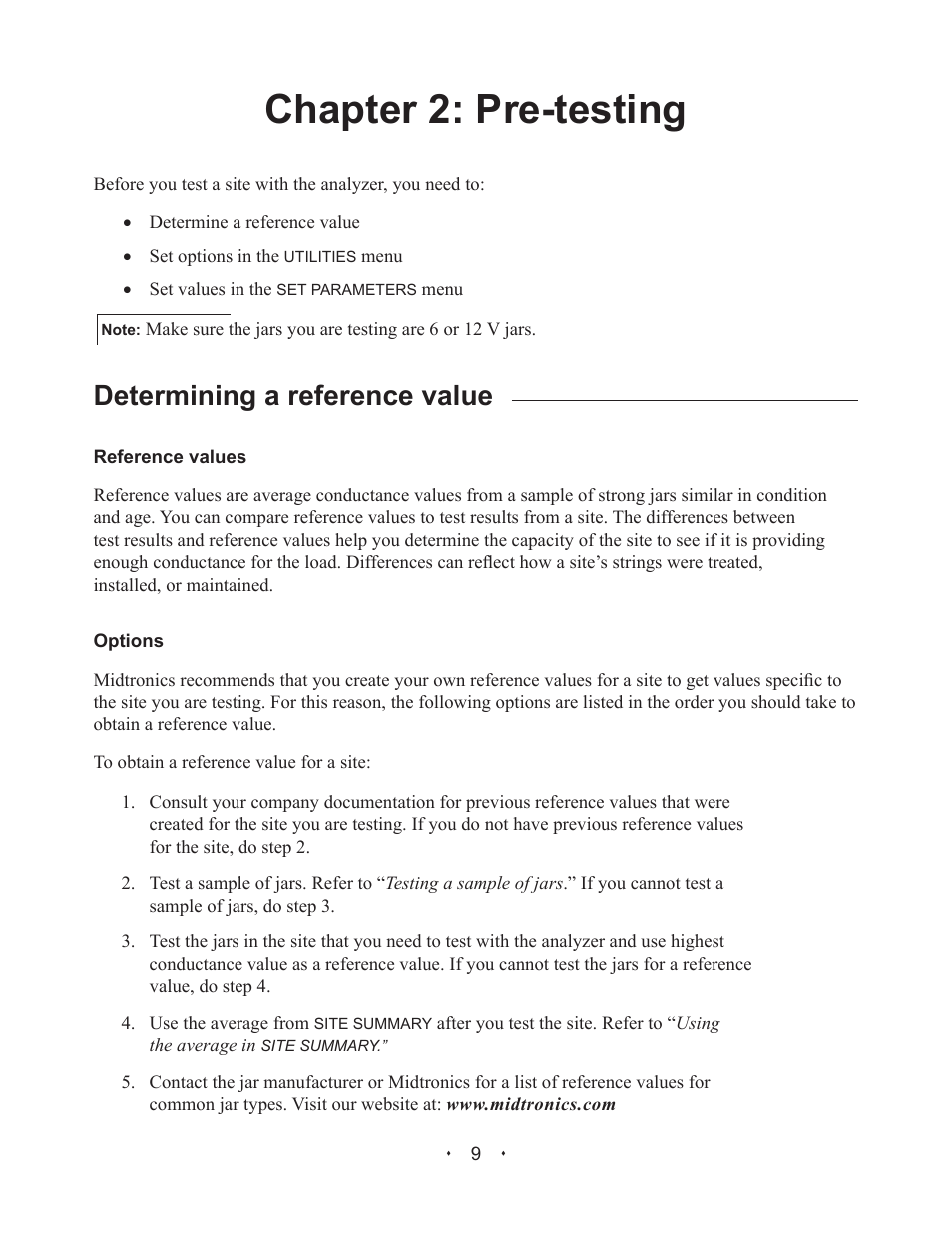 Chapter 2: pre-testing, Determining a reference value | Alpha Technologies Celltron Essential CTE-1200 AT; CTE-2200 AT; CTE-3200 AT User Manual | Page 15 / 40