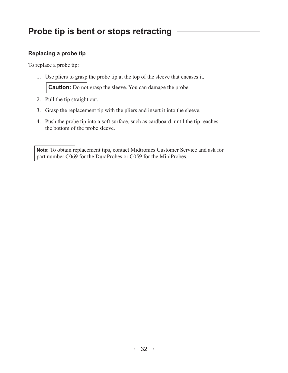 Probe tip is bent or stops retracting | Alpha Technologies Celltron Essential CTE-1200 AT; CTE-2200 AT; CTE-3200 AT User Manual | Page 38 / 40