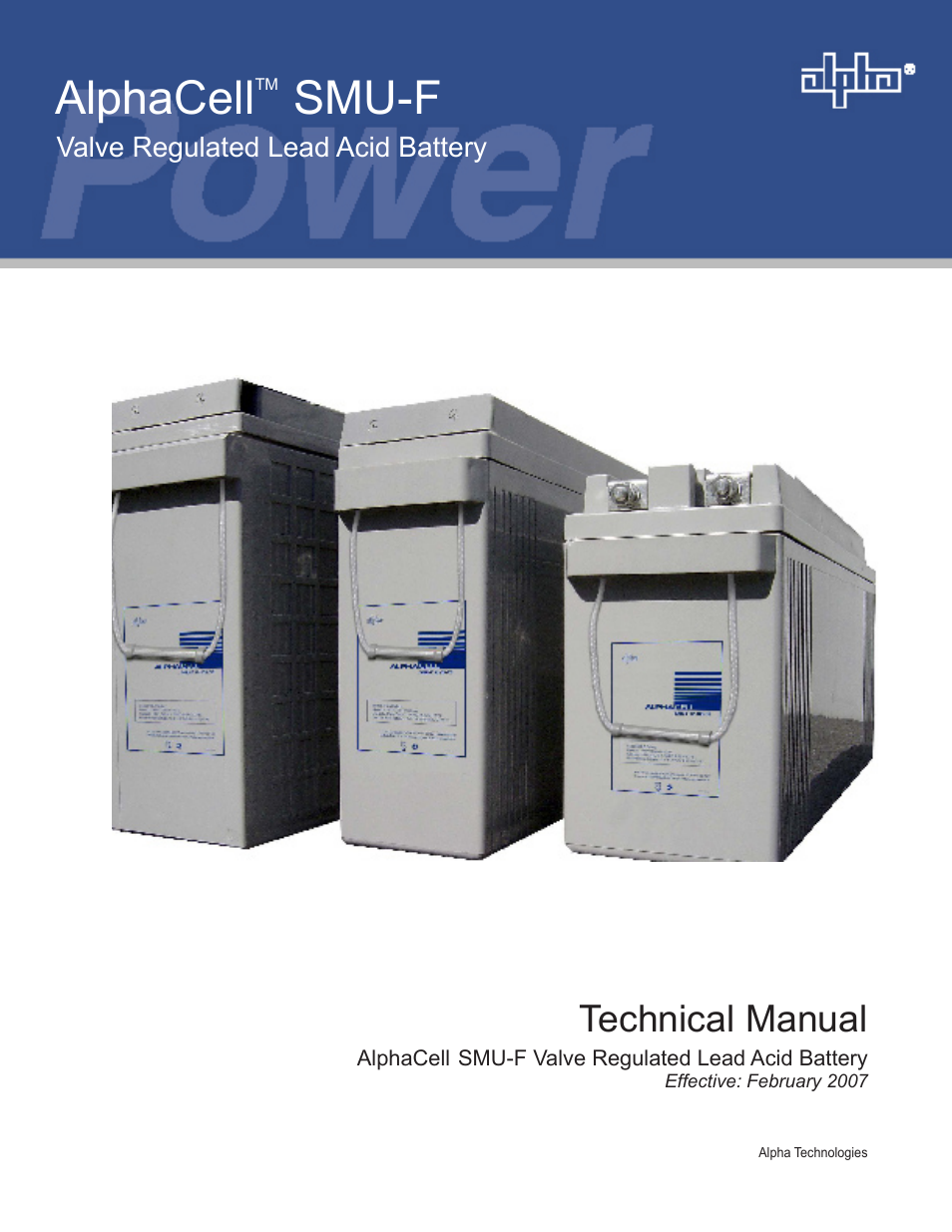 Alpha Technologies AlphaCell SMU-F User Manual | 20 pages
