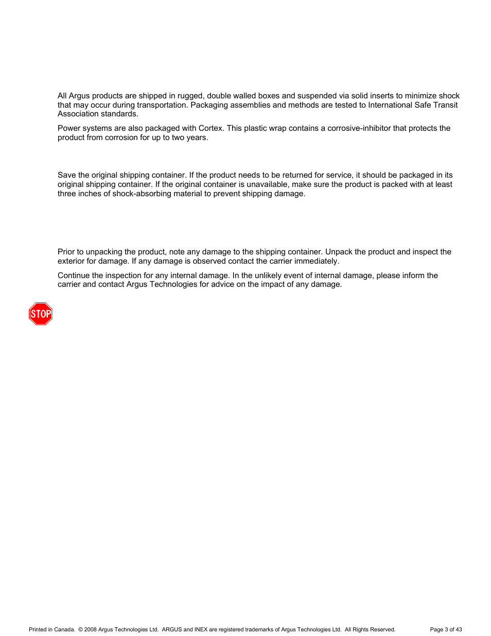 Inspection, Packing materials, Returns for service | Check for damage, 2 inspection | Alpha Technologies INEX Inverter System User Manual | Page 13 / 54