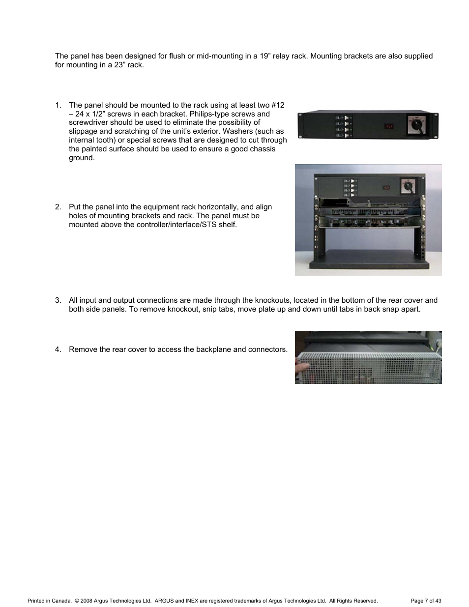 Mbsdu panel mounting/preparation, 3 mbsdu panel mounting/preparation | Alpha Technologies INEX Inverter System User Manual | Page 17 / 54