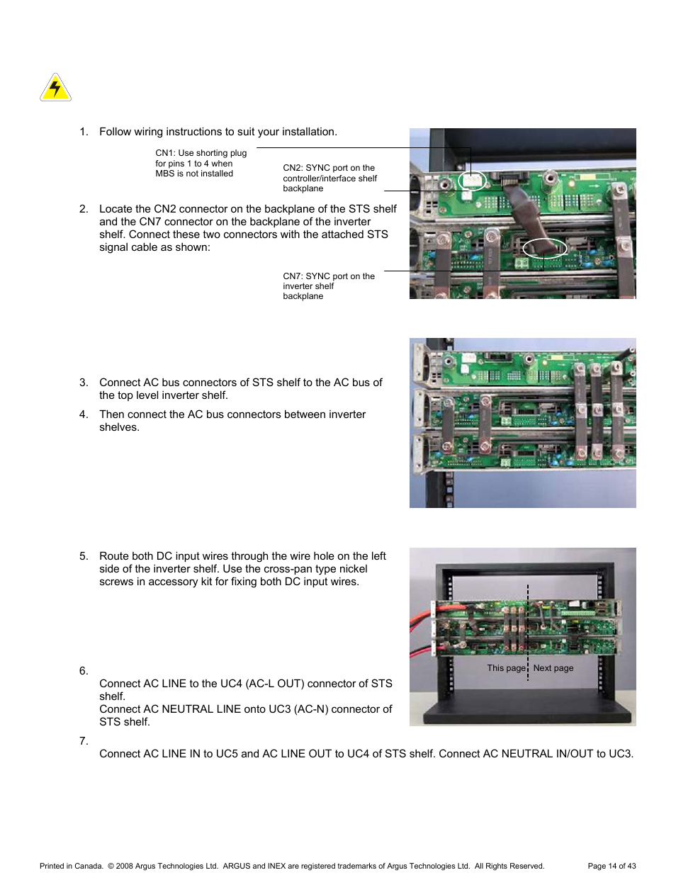 Sts/controller shelf, 6 sts/controller shelf | Alpha Technologies INEX Inverter System User Manual | Page 24 / 54