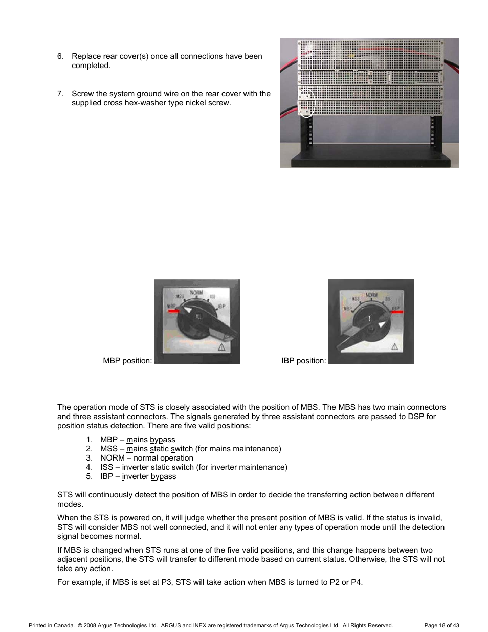 Position status of mbs | Alpha Technologies INEX Inverter System User Manual | Page 28 / 54