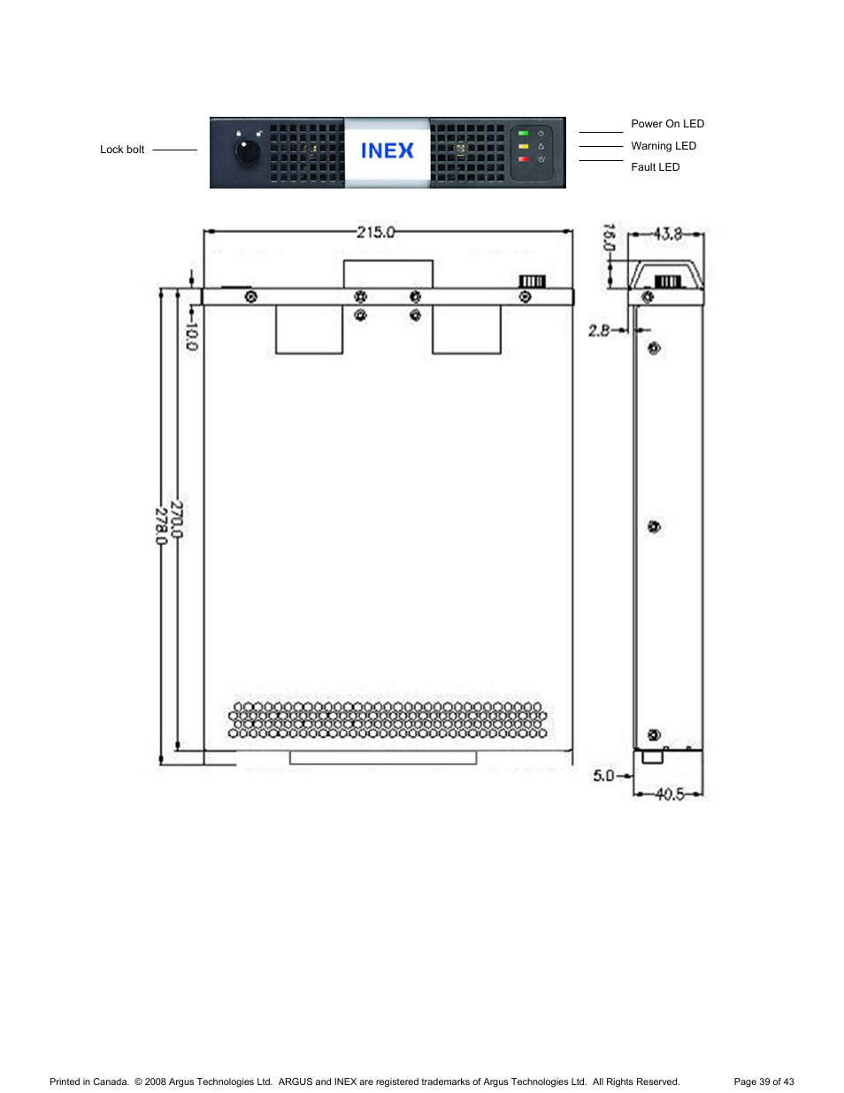 Mechanical dimensions of inex sts module, 2 mechanical dimensions of inex sts module | Alpha Technologies INEX Inverter System User Manual | Page 49 / 54
