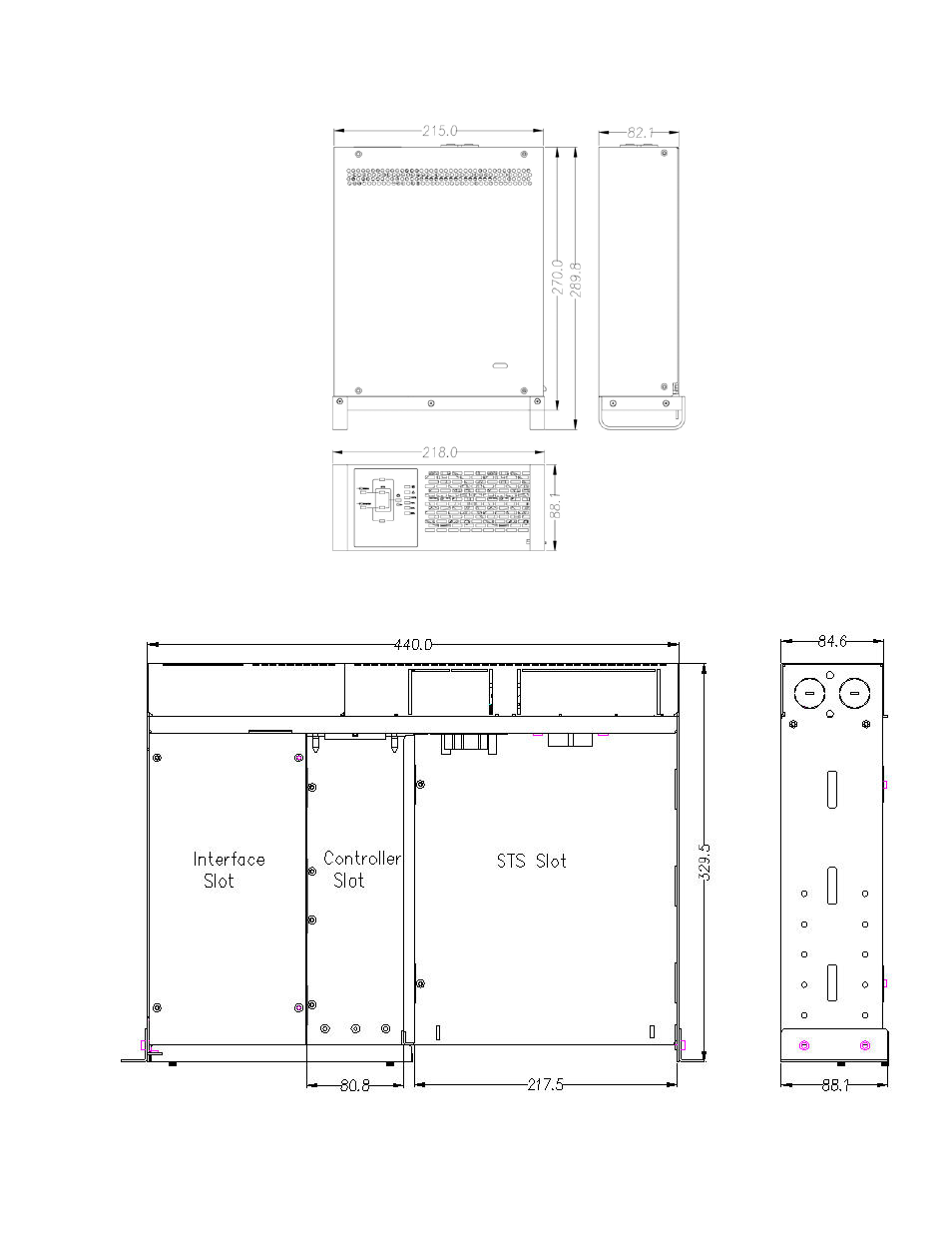 Outline drawings, Utline, Rawings | 9 outline drawings | Alpha Technologies INEX 100A STS Module and MBS+PDU User Manual | Page 35 / 40