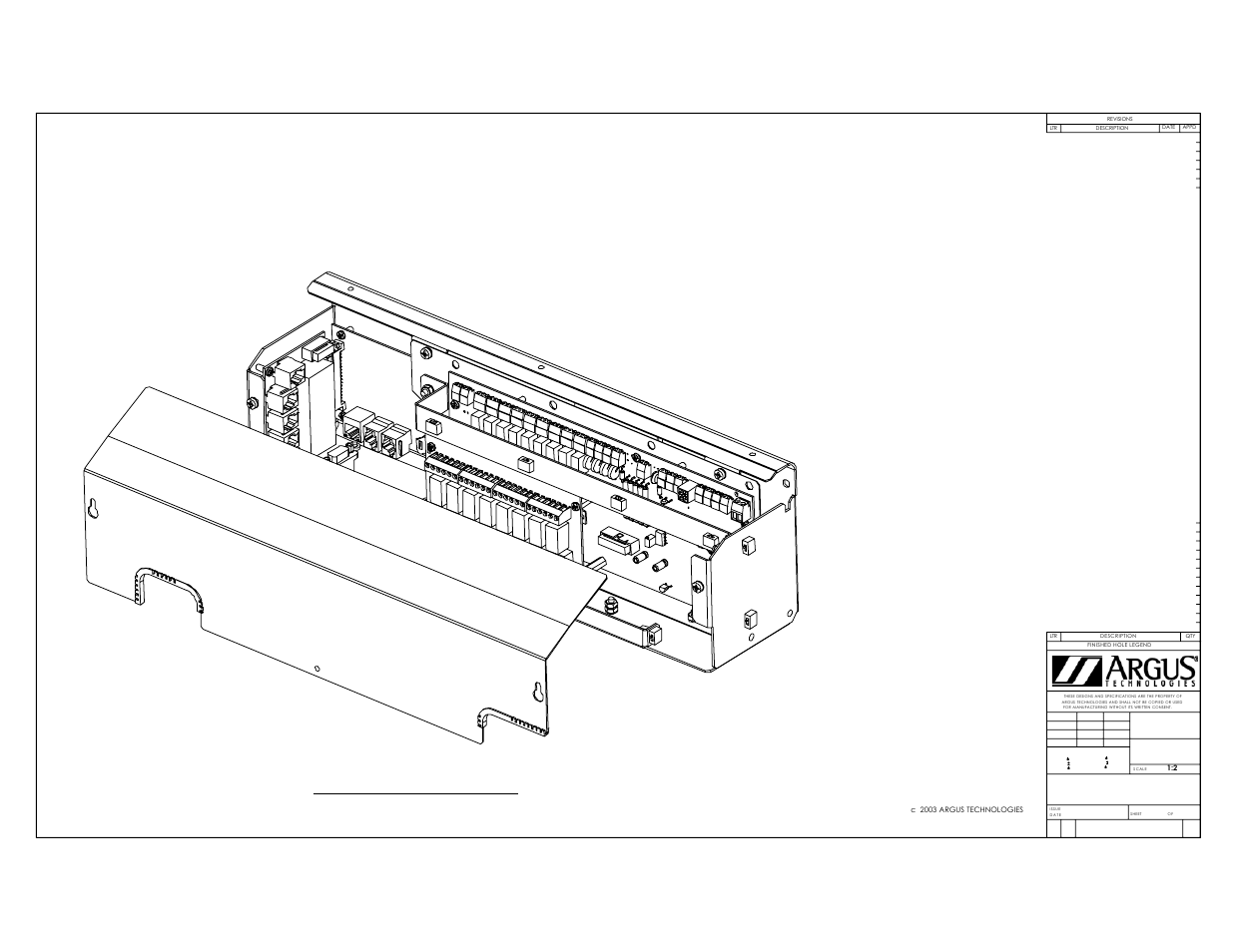 Outline drawing, Rear isometric view-opening detail | Alpha Technologies Cordex Controller Panel Mount_Rack Mount 125_220Vdc User Manual | Page 25 / 34