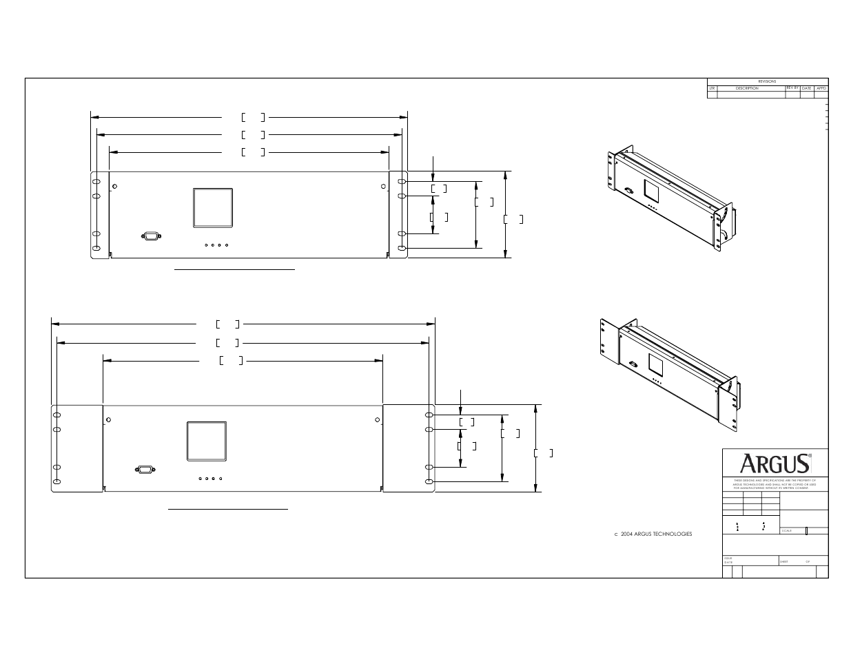 Front view - 23" mounting, Front view - 19" mounting | Alpha Technologies Cordex Controller Panel Mount_Rack Mount 125_220Vdc User Manual | Page 27 / 34