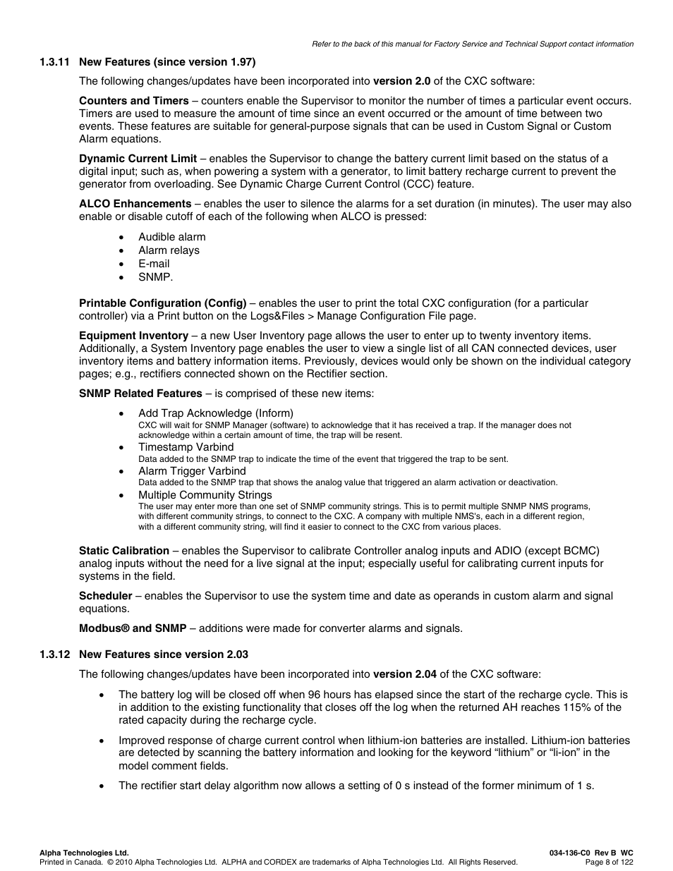 Alpha Technologies Cordex Controller Ver.2.0 User Manual | Page 10 / 126