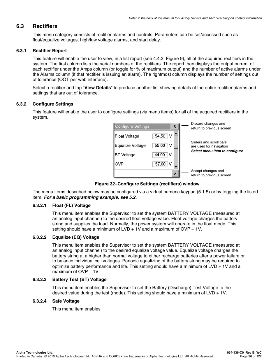 3 rectifiers | Alpha Technologies Cordex Controller Ver.2.0 User Manual | Page 38 / 126