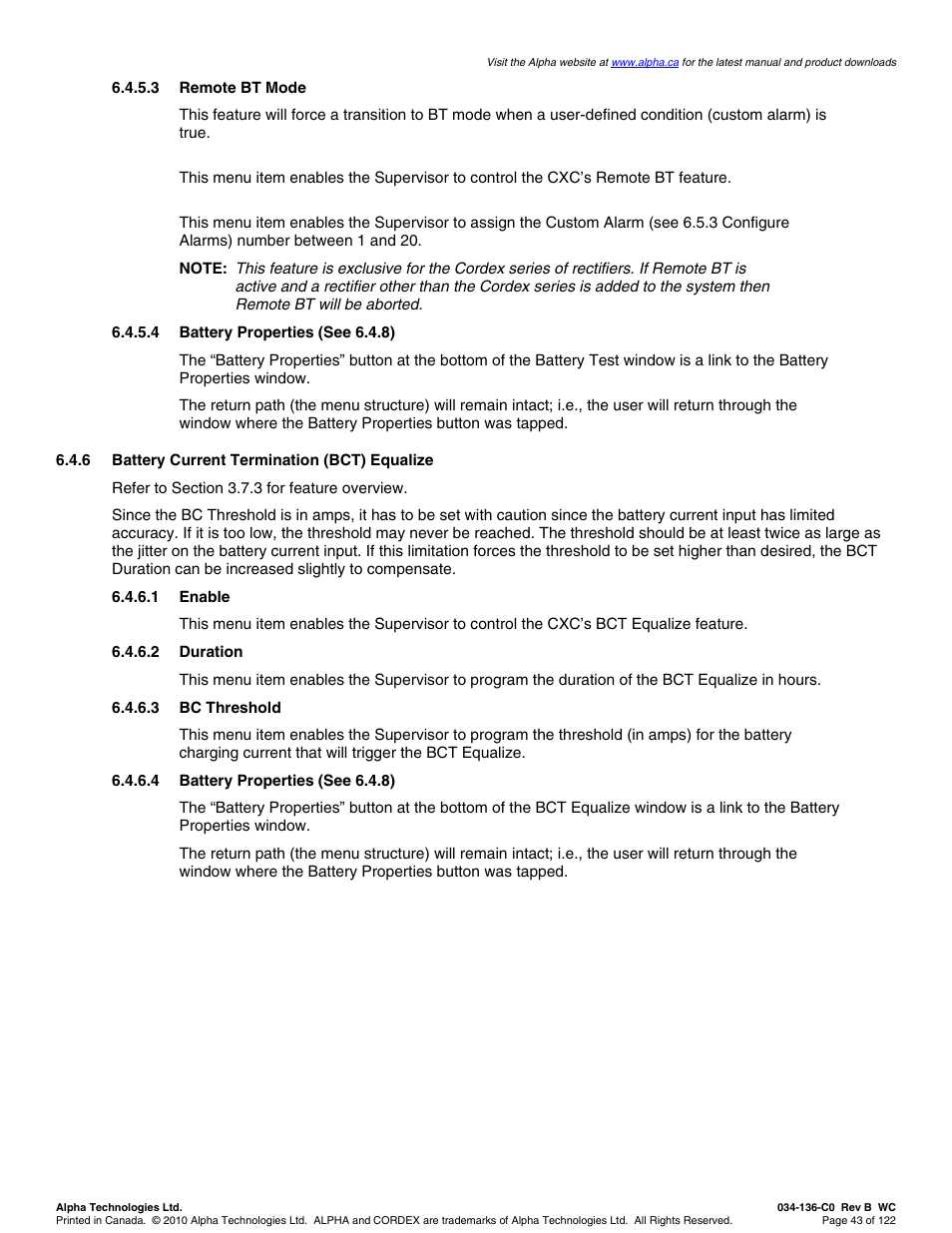 Alpha Technologies Cordex Controller Ver.2.0 User Manual | Page 45 / 126