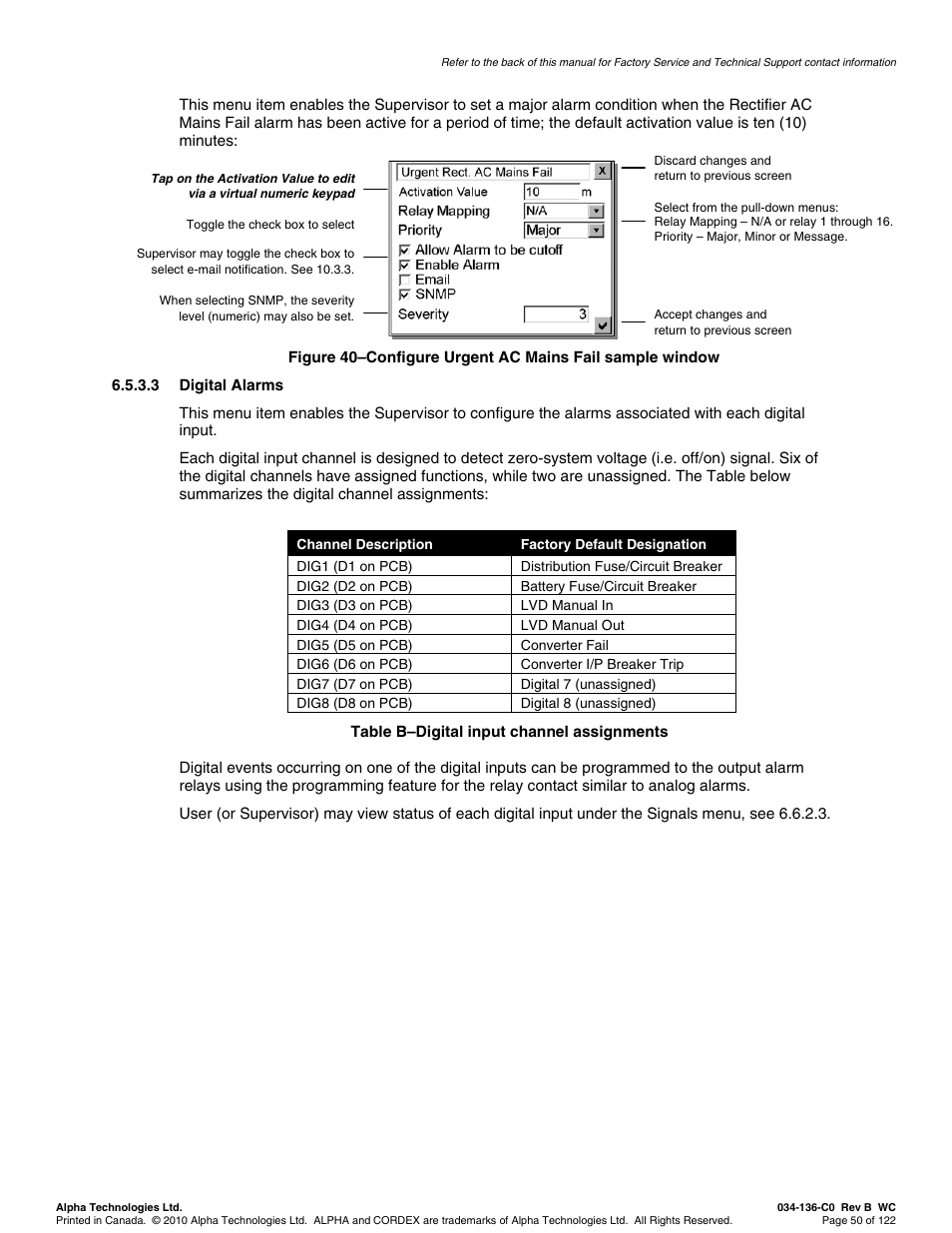 Alpha Technologies Cordex Controller Ver.2.0 User Manual | Page 52 / 126