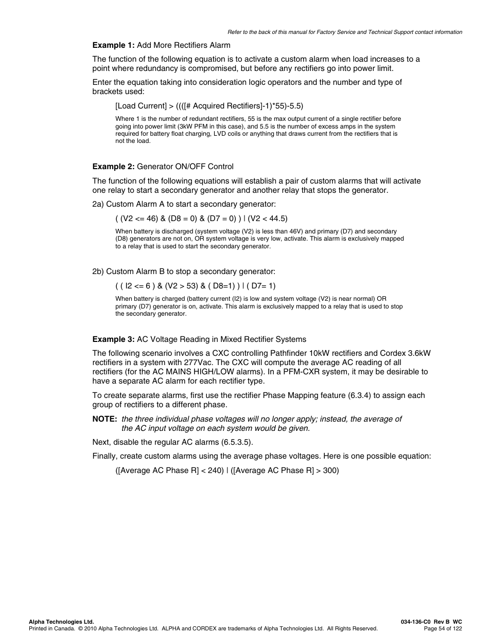 Alpha Technologies Cordex Controller Ver.2.0 User Manual | Page 56 / 126