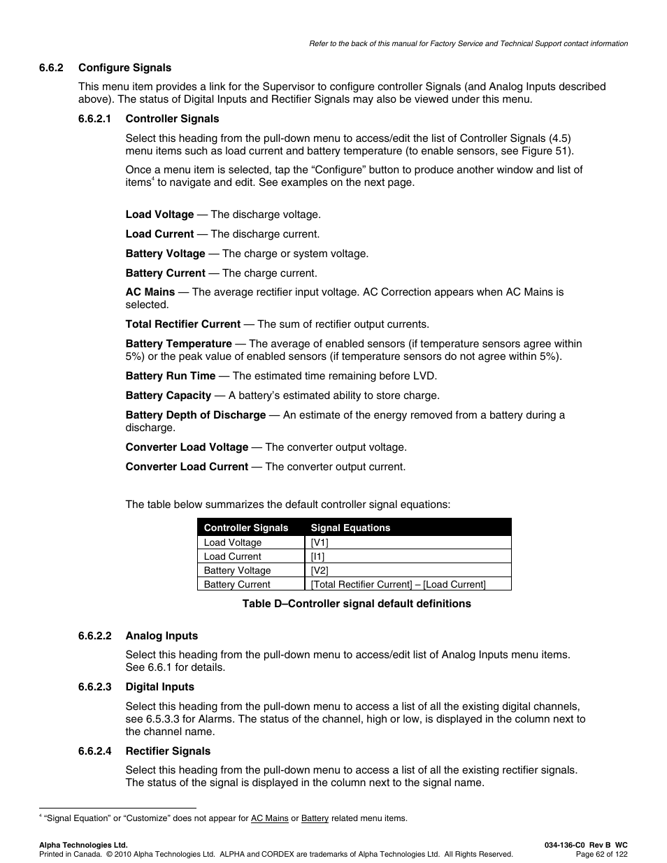 Alpha Technologies Cordex Controller Ver.2.0 User Manual | Page 64 / 126