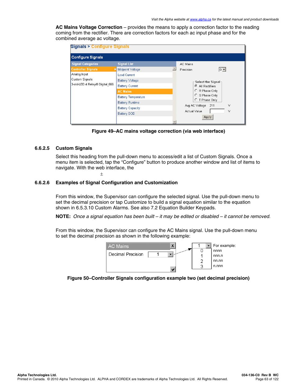 Alpha Technologies Cordex Controller Ver.2.0 User Manual | Page 65 / 126