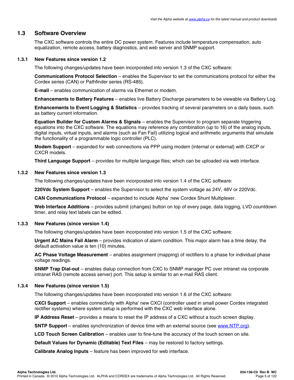 3 software overview | Alpha Technologies Cordex Controller Ver.2.0 User Manual | Page 7 / 126