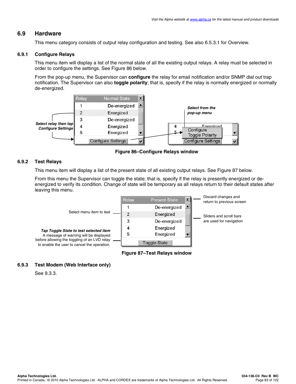 9 hardware | Alpha Technologies Cordex Controller Ver.2.0 User Manual | Page 85 / 126