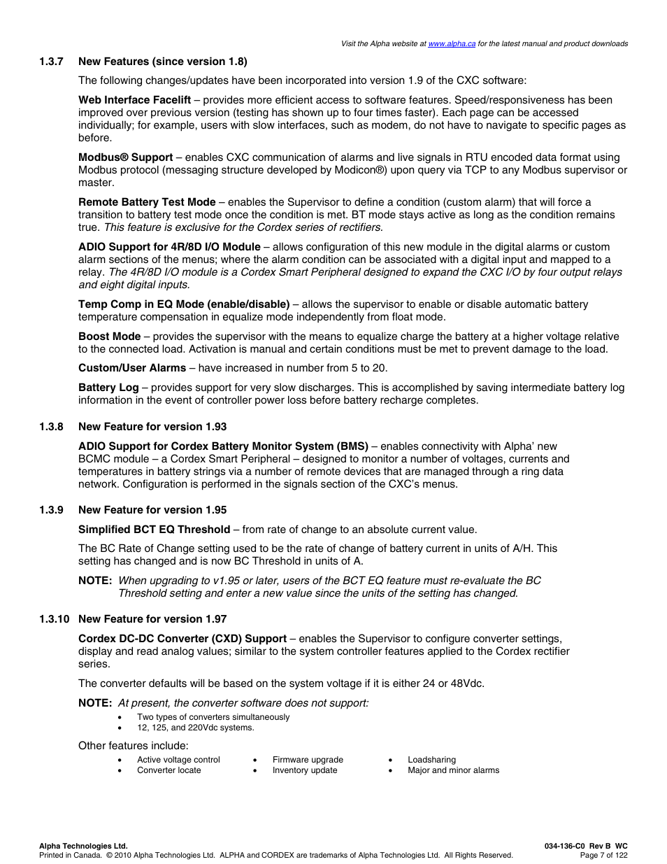 Alpha Technologies Cordex Controller Ver.2.0 User Manual | Page 9 / 126