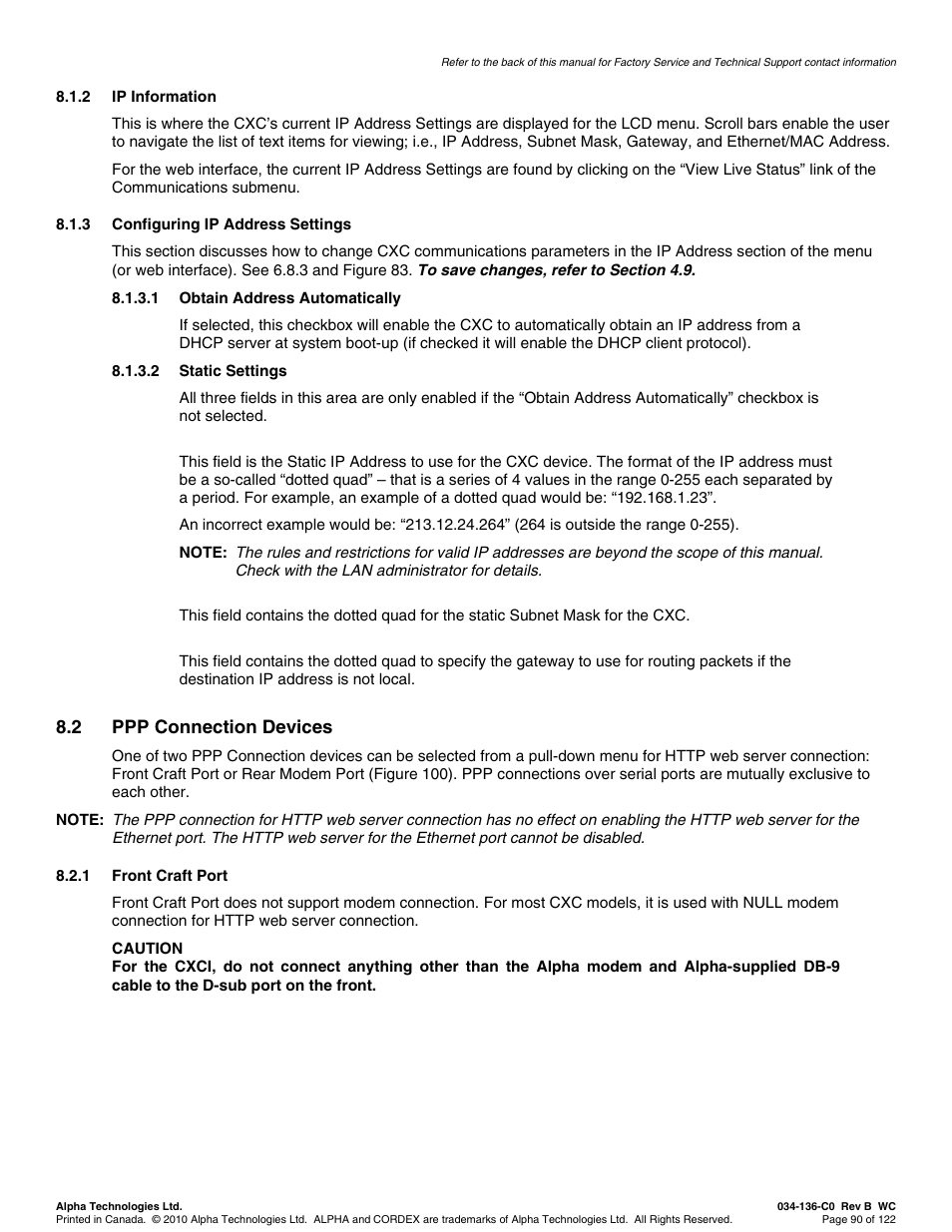 2 ppp connection devices | Alpha Technologies Cordex Controller Ver.2.0 User Manual | Page 92 / 126