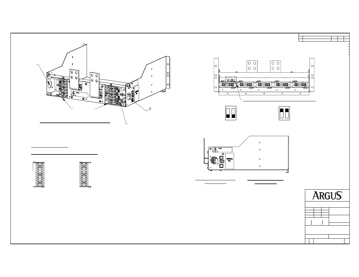 Can in rj12 offset pin out (j7), Can out rj12 offset pin out (j8), Rear view - ac rear cover removed | Switch setting for can termination | Alpha Technologies Cordex HP CXRF 48-12kW User Manual | Page 59 / 64