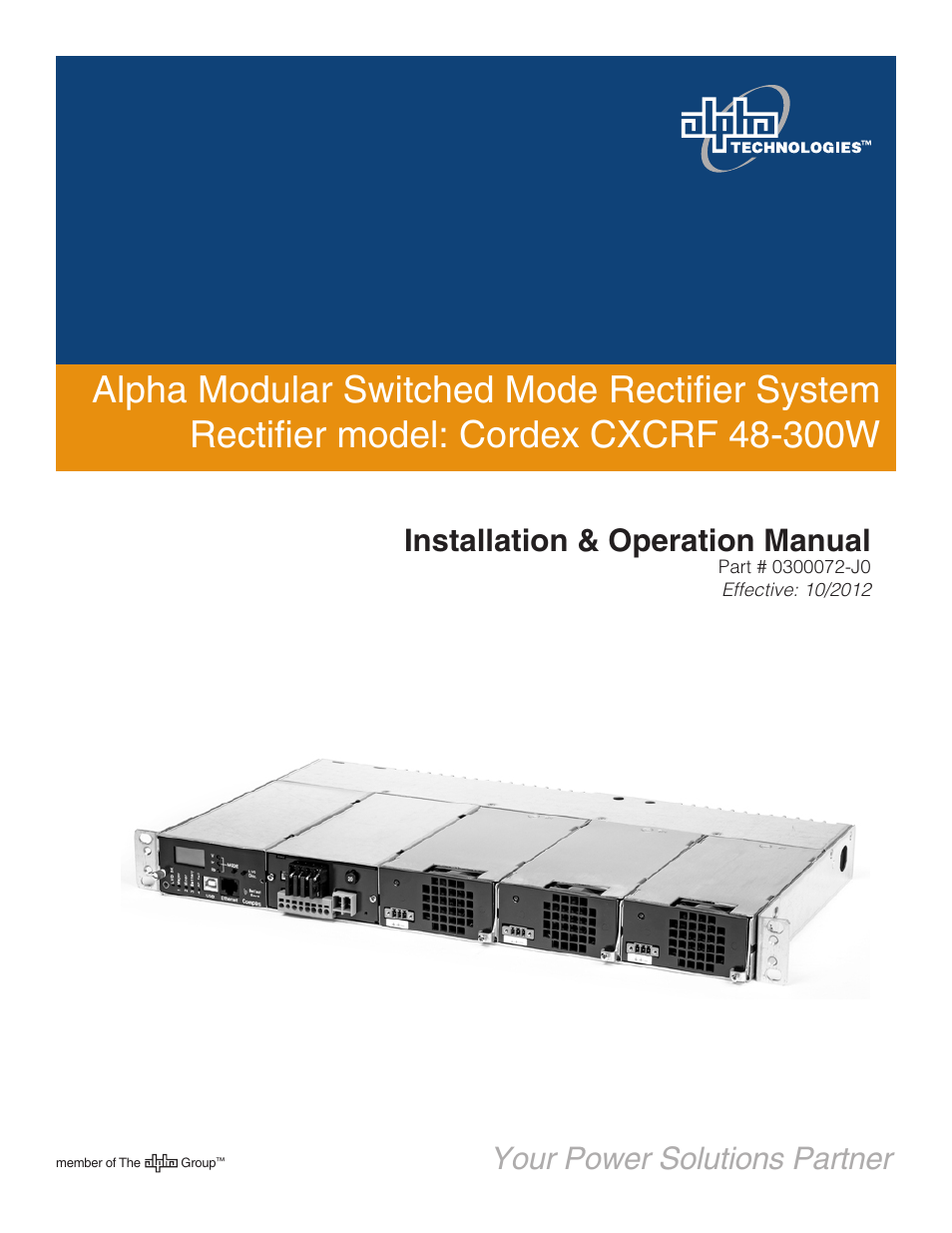 Alpha Technologies Cordex CXCRF 48-300W User Manual | 52 pages