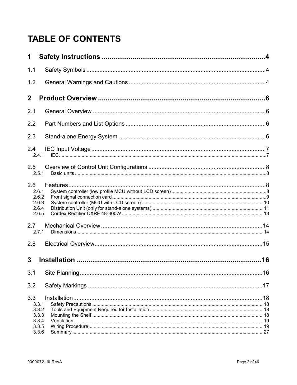Alpha Technologies Cordex CXCRF 48-300W User Manual | Page 6 / 52