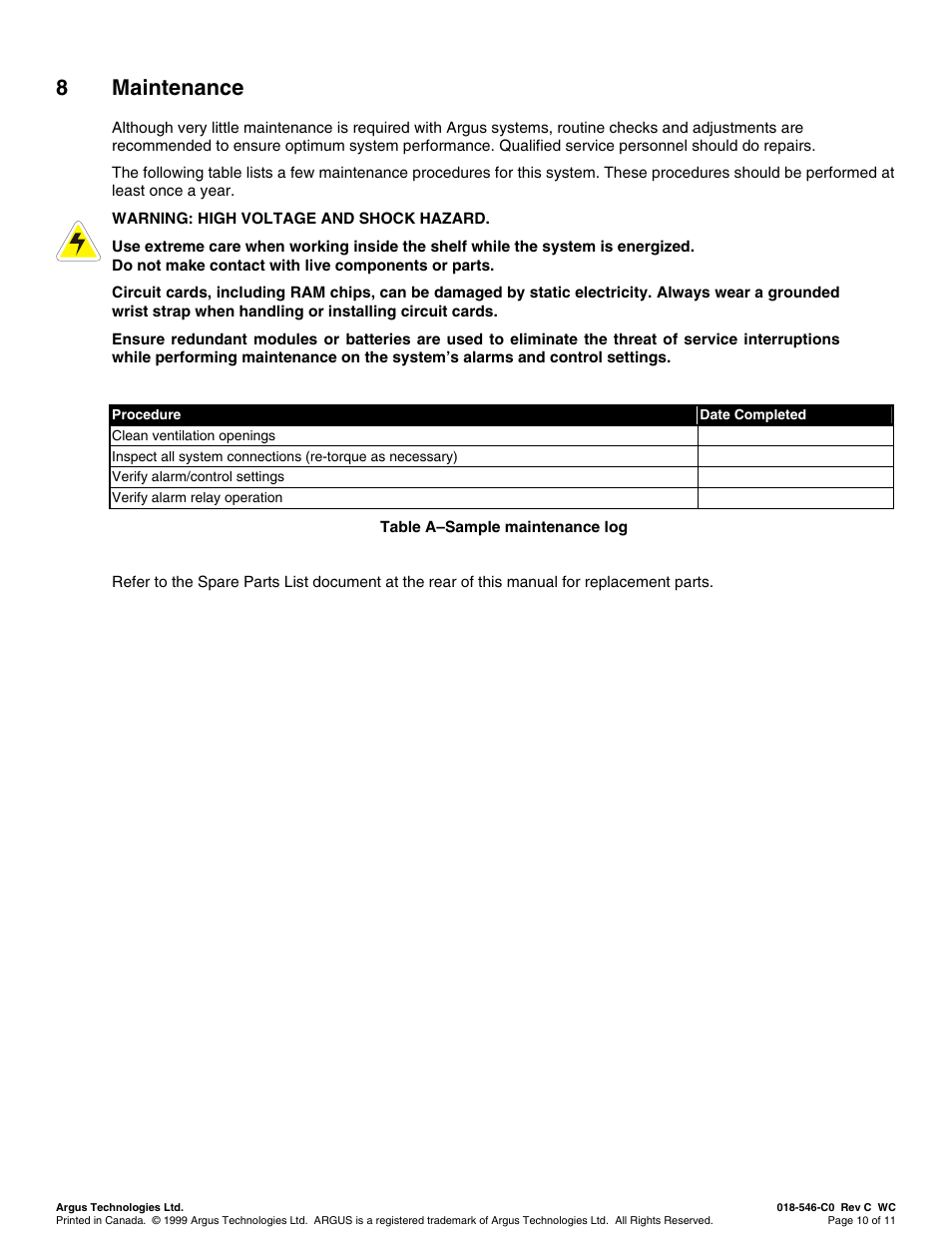 Maintenance, Aintenance, 8 maintenance | Alpha Technologies SD08 User Manual | Page 18 / 28