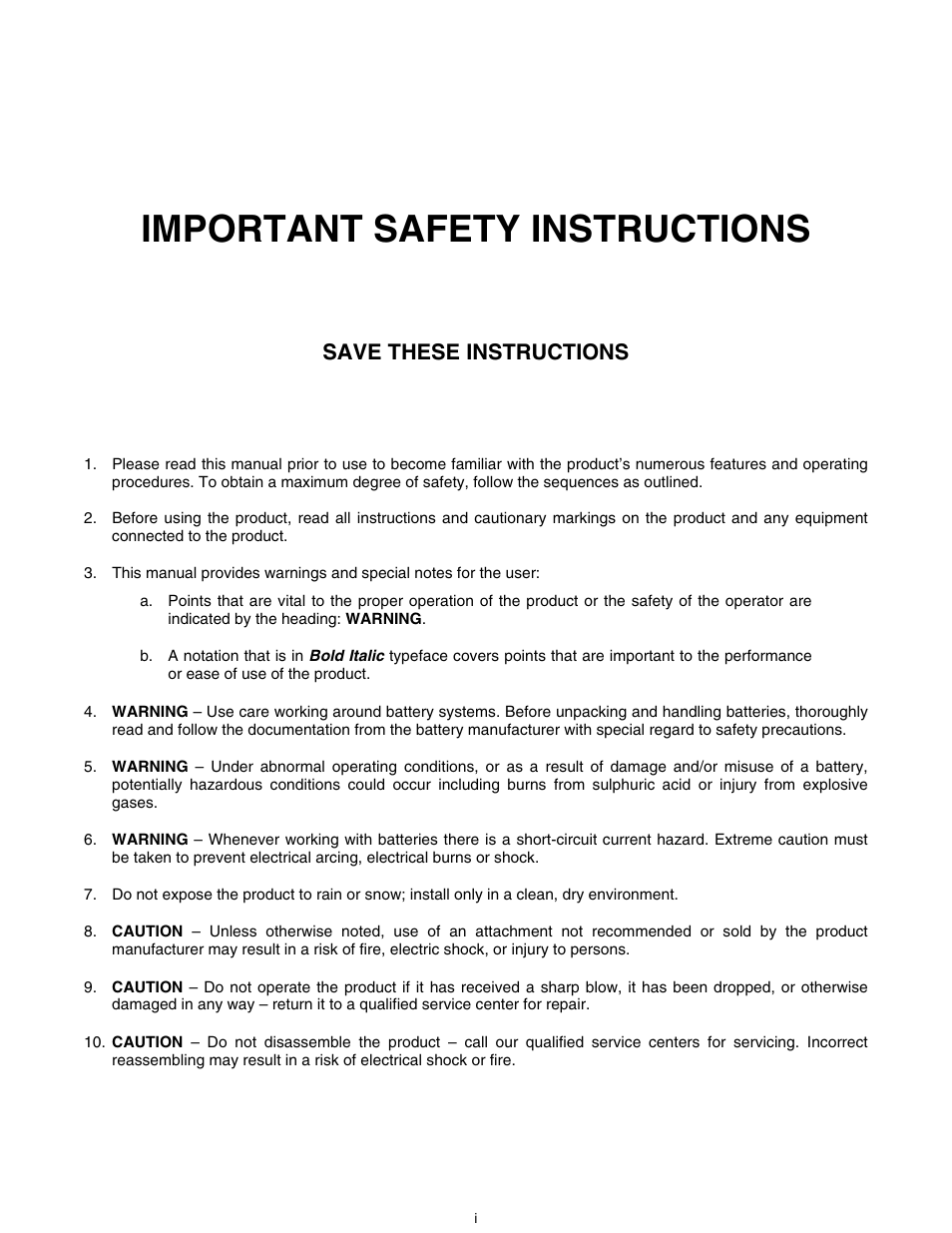 Important safety instructions, Save these instructions | Alpha Technologies SD08 User Manual | Page 7 / 28