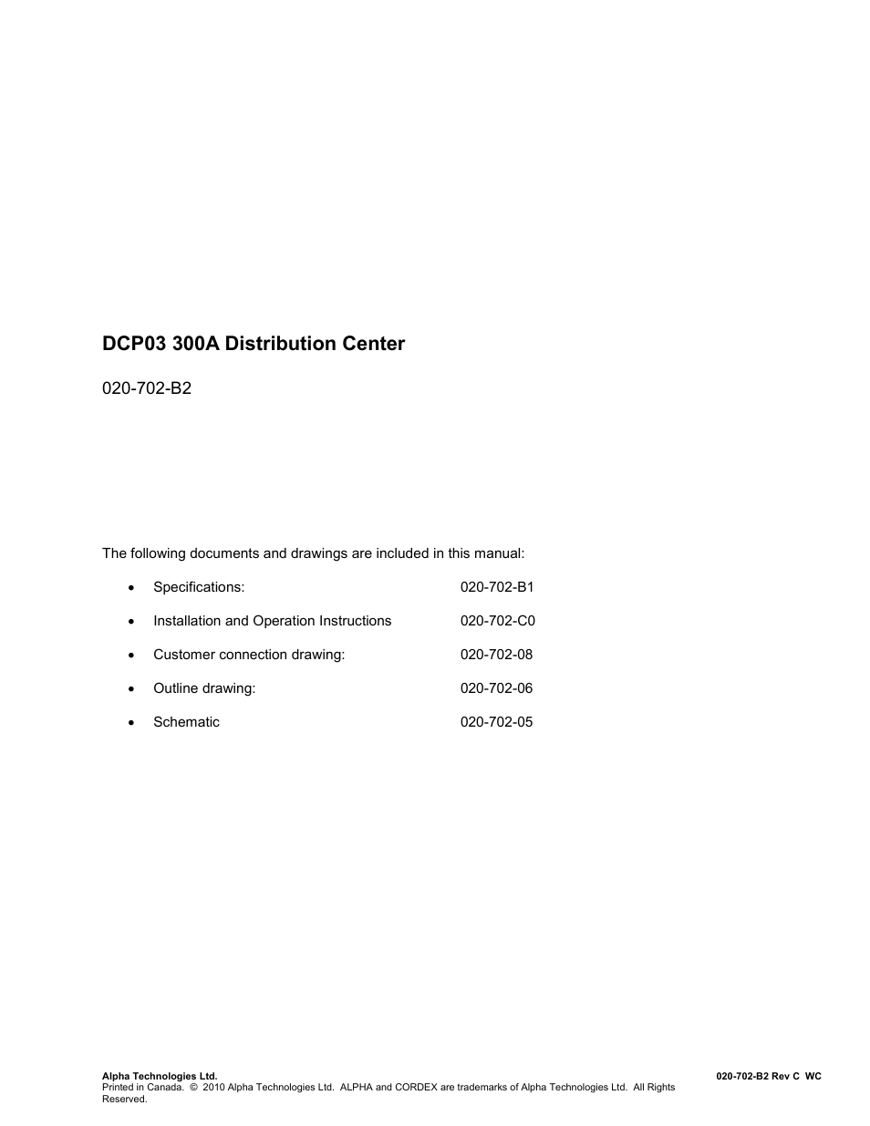 Alpha Technologies DCP03 300A User Manual | Page 3 / 40