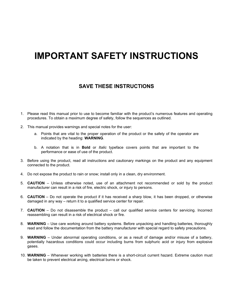020702c0c__body, Important safety instructions | Alpha Technologies DCP03 300A User Manual | Page 4 / 40