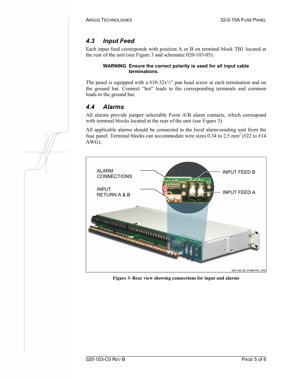 3 input feed, 4 alarms | Alpha Technologies 32-0-10A Fuse Panel User Manual | Page 13 / 18
