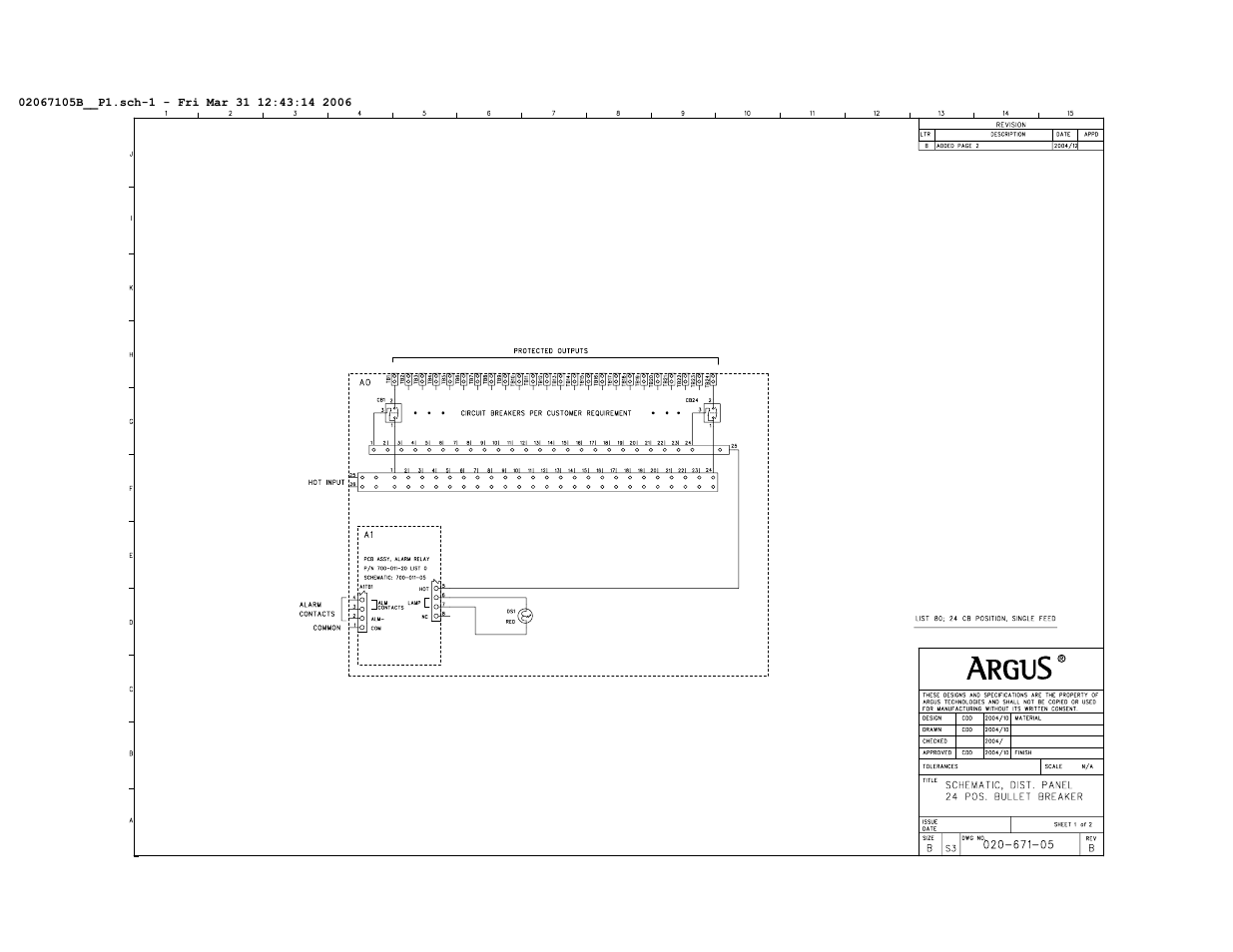 Schematic | Alpha Technologies Rear Access Bullet Breaker Panel, 23 User Manual | Page 22 / 26