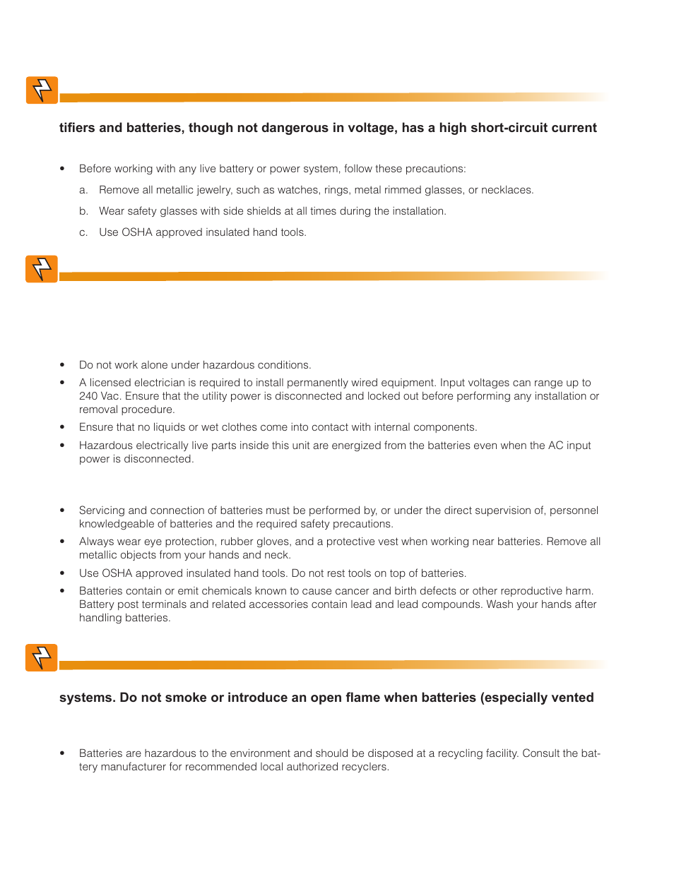 3 electrical safety, 4 battery safety | Alpha Technologies CXDS-M 600_600-19 User Manual | Page 7 / 40