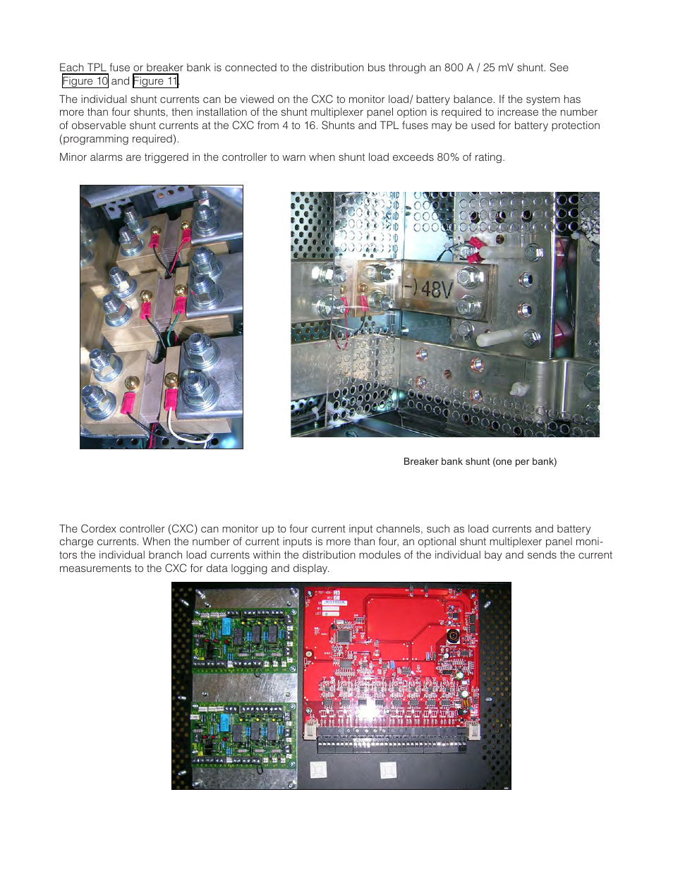 8 distribution shunts, Figure 10 — tpl shunts, Figure 11 — breaker bank shunt (one per bank) | Alpha Technologies Cordex CXPS-M 48_24-1200_600A User Manual | Page 23 / 68
