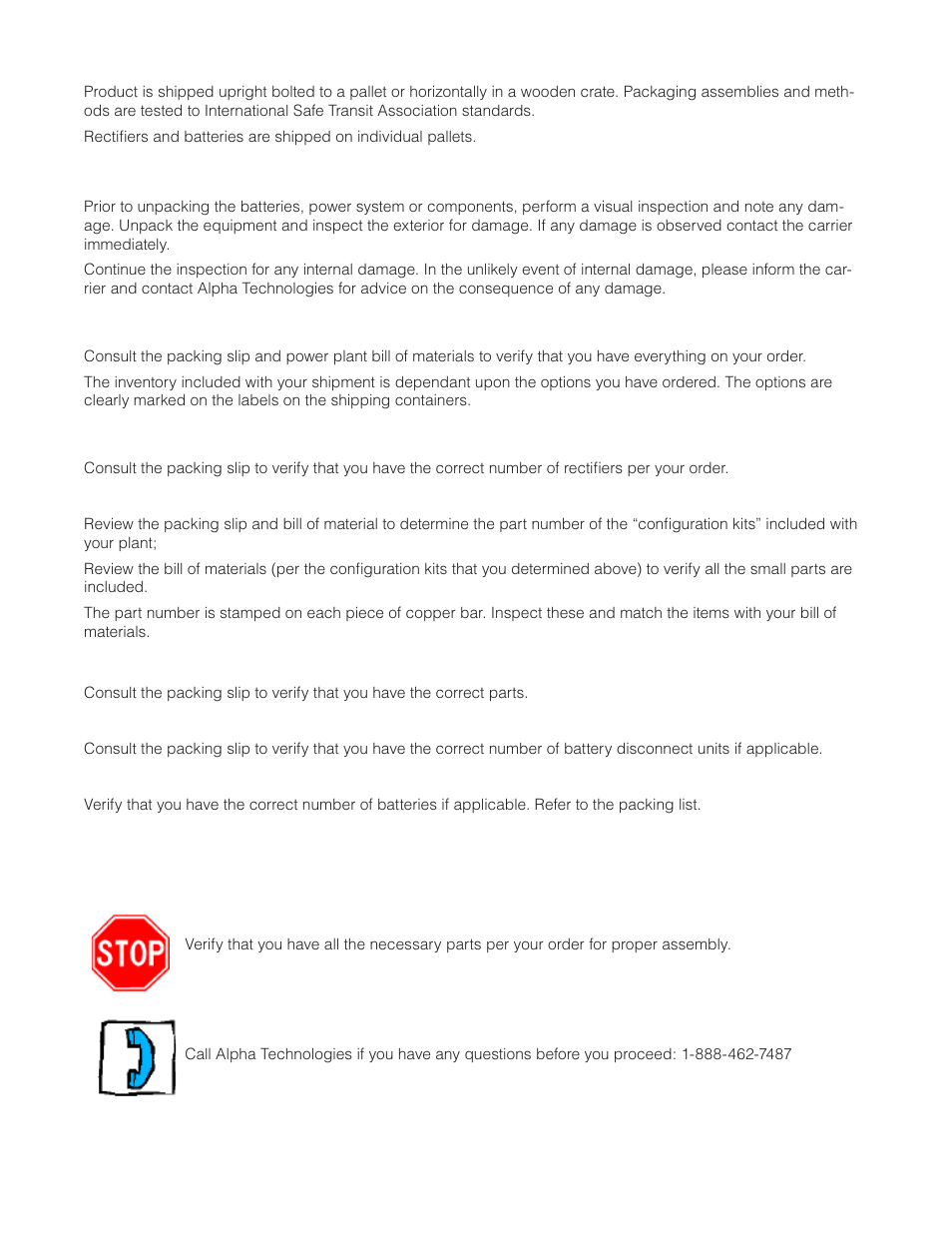 4 unpacking the equipment | Alpha Technologies Cordex CXPS-M 48_24-1200_600A User Manual | Page 32 / 68