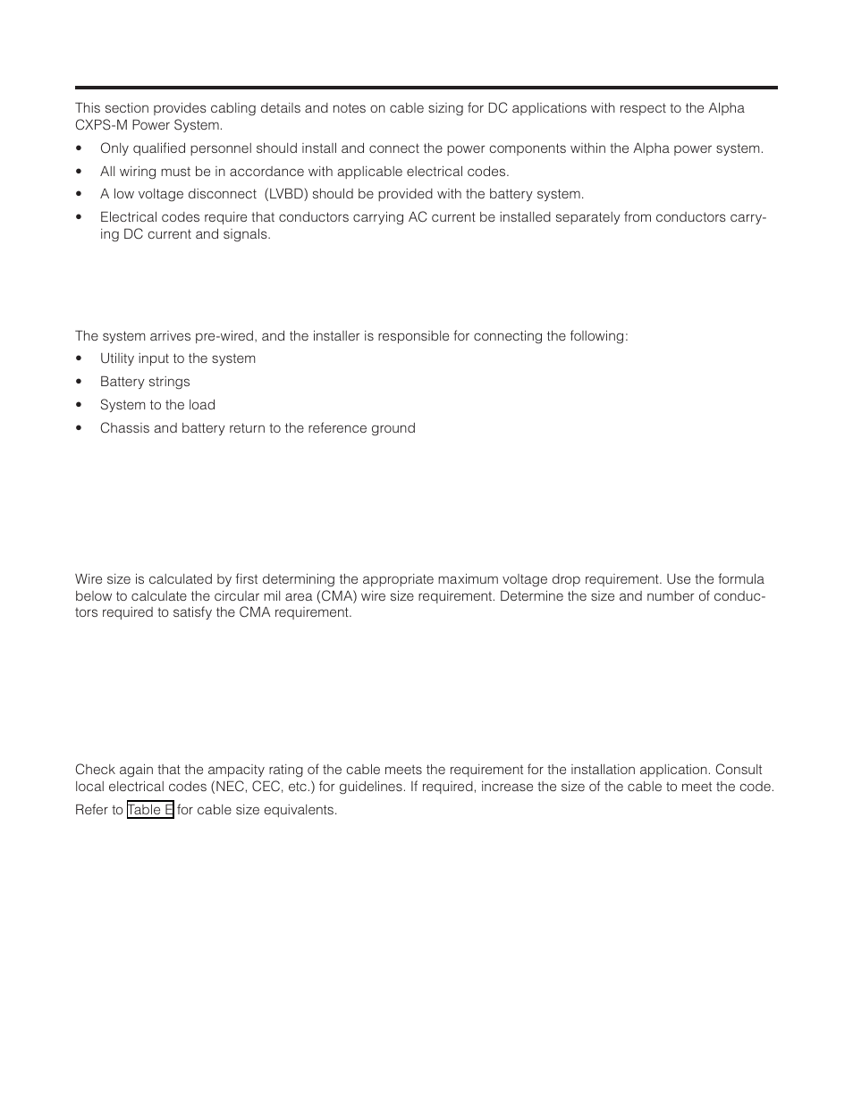 Installation - ac, dc and grounding cables, 1 installation notes | Alpha Technologies Cordex CXPS-M 48_24-1200_600A User Manual | Page 39 / 68