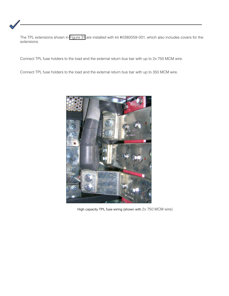 7 connecting load cables to tpl circuitry, 2x 750 mcm wire) | Alpha Technologies Cordex CXPS-M 48_24-1200_600A User Manual | Page 48 / 68