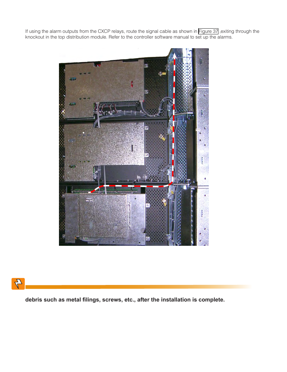 9 external alarm wiring, Figure 37 — route of external signal wiring | Alpha Technologies Cordex CXPS-M 48_24-1200_600A User Manual | Page 52 / 68