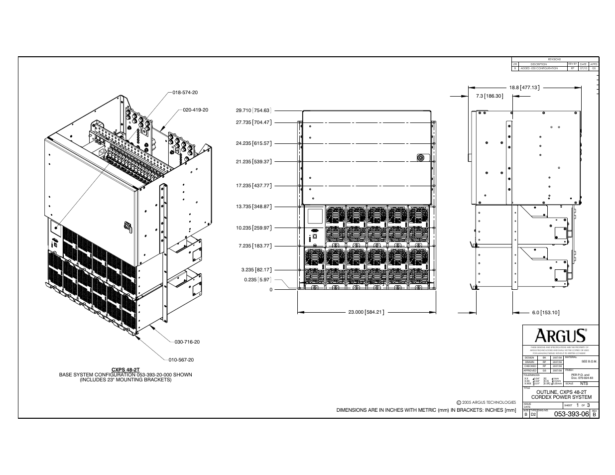 Outline drawing | Alpha Technologies CXPS 48-2T 48V Pos Gnd User Manual | Page 43 / 52