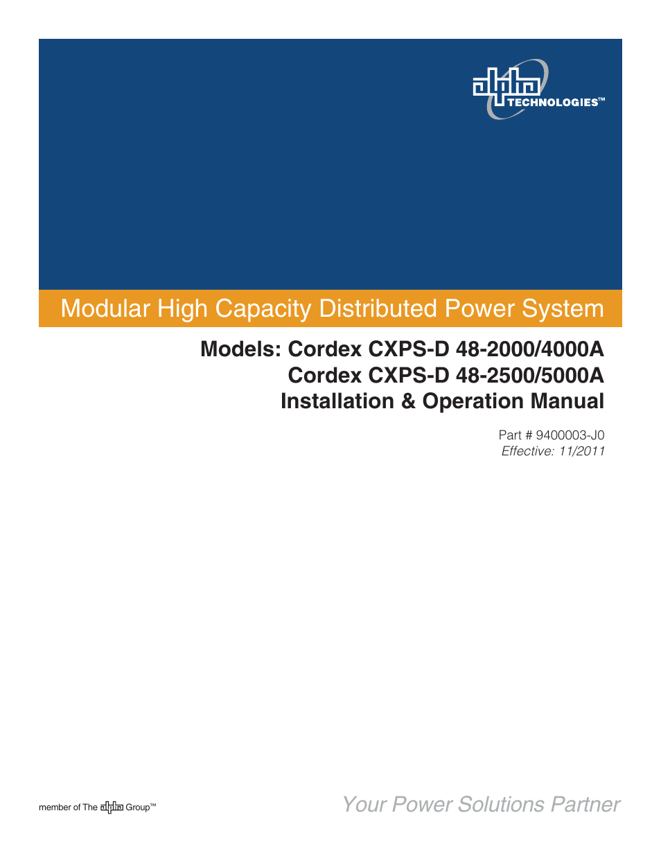 Alpha Technologies Cordex CXPS-D 48-2500_5000A User Manual | 64 pages