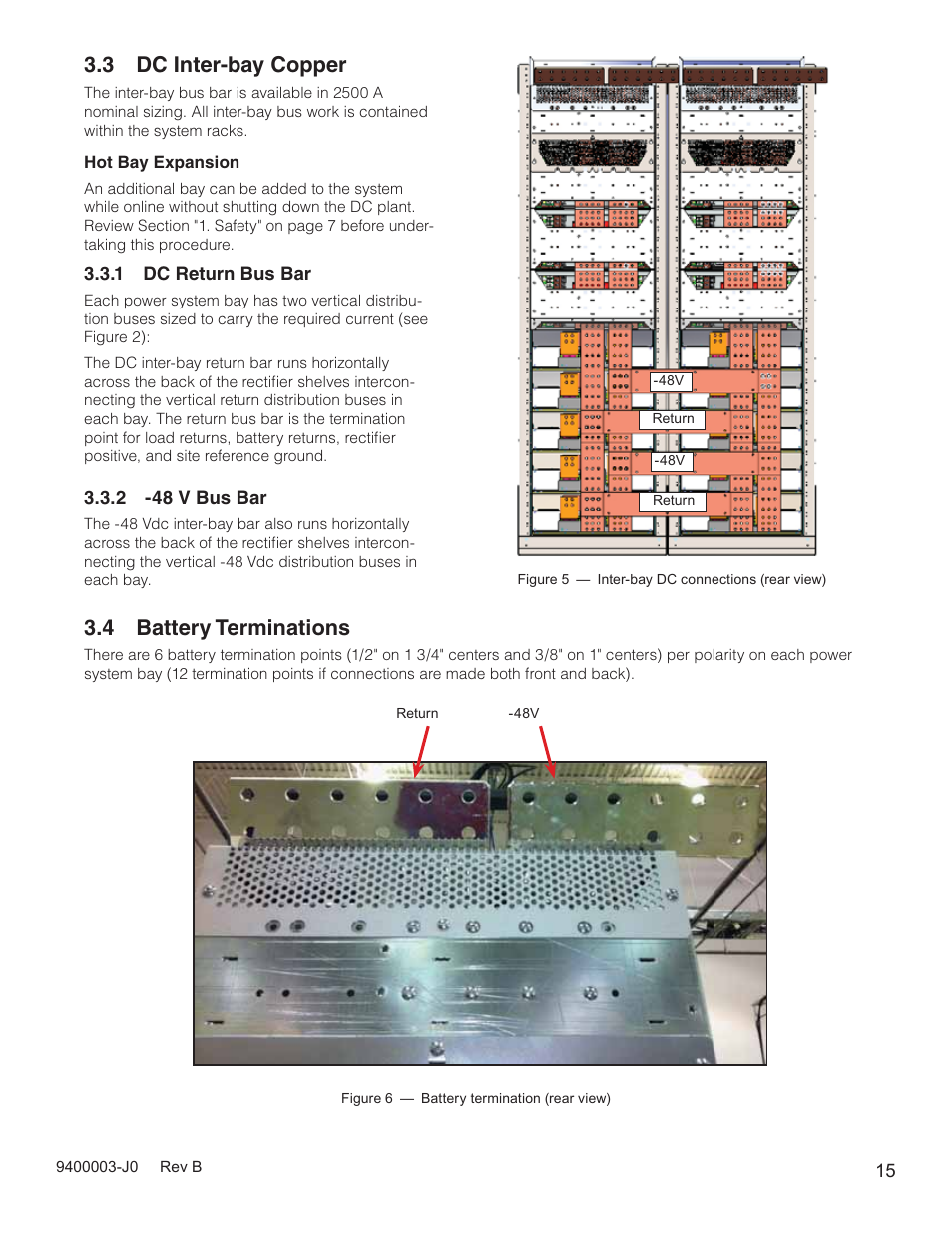3 dc inter-bay copper, 4 battery terminations | Alpha Technologies Cordex CXPS-D 48-2500_5000A User Manual | Page 17 / 64