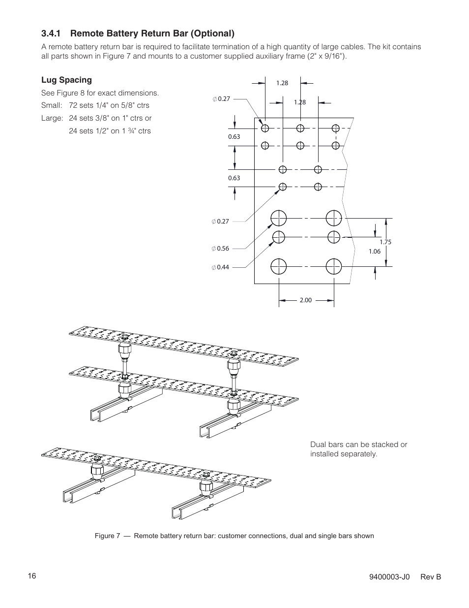 1 remote battery return bar (optional) | Alpha Technologies Cordex CXPS-D 48-2500_5000A User Manual | Page 18 / 64