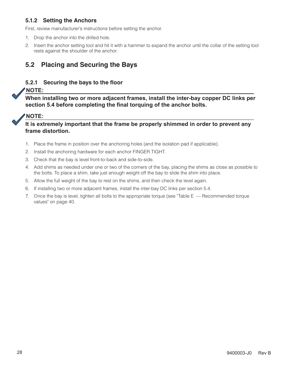 2 placing and securing the bays | Alpha Technologies Cordex CXPS-D 48-2500_5000A User Manual | Page 30 / 64