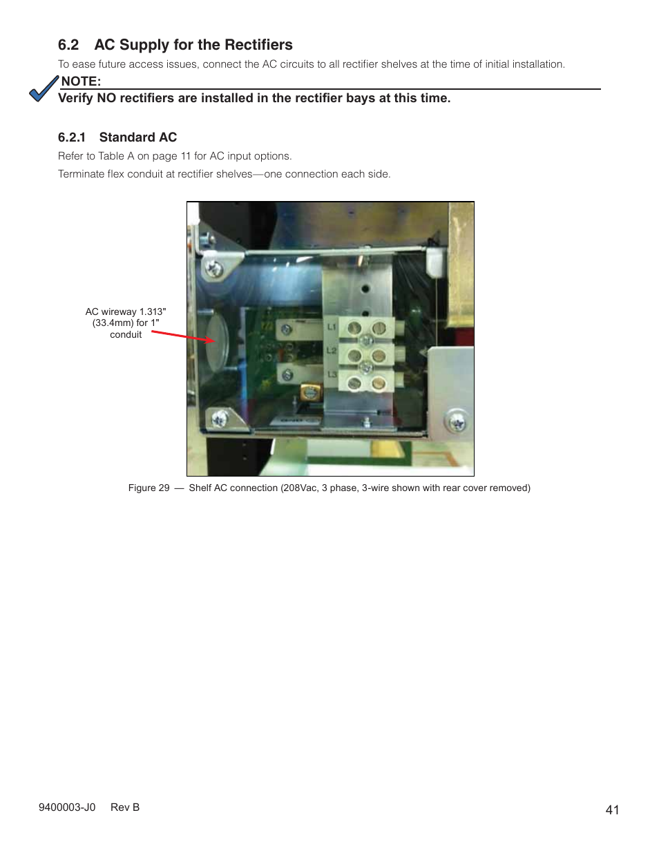 2 ac supply for the rectiﬁers | Alpha Technologies Cordex CXPS-D 48-2500_5000A User Manual | Page 43 / 64