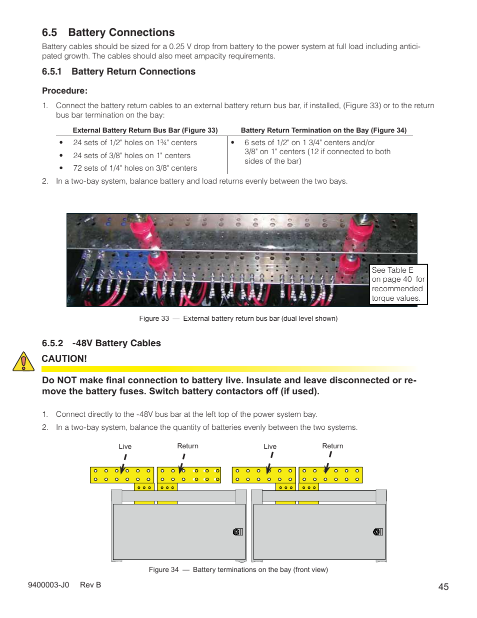 5 battery connections | Alpha Technologies Cordex CXPS-D 48-2500_5000A User Manual | Page 47 / 64