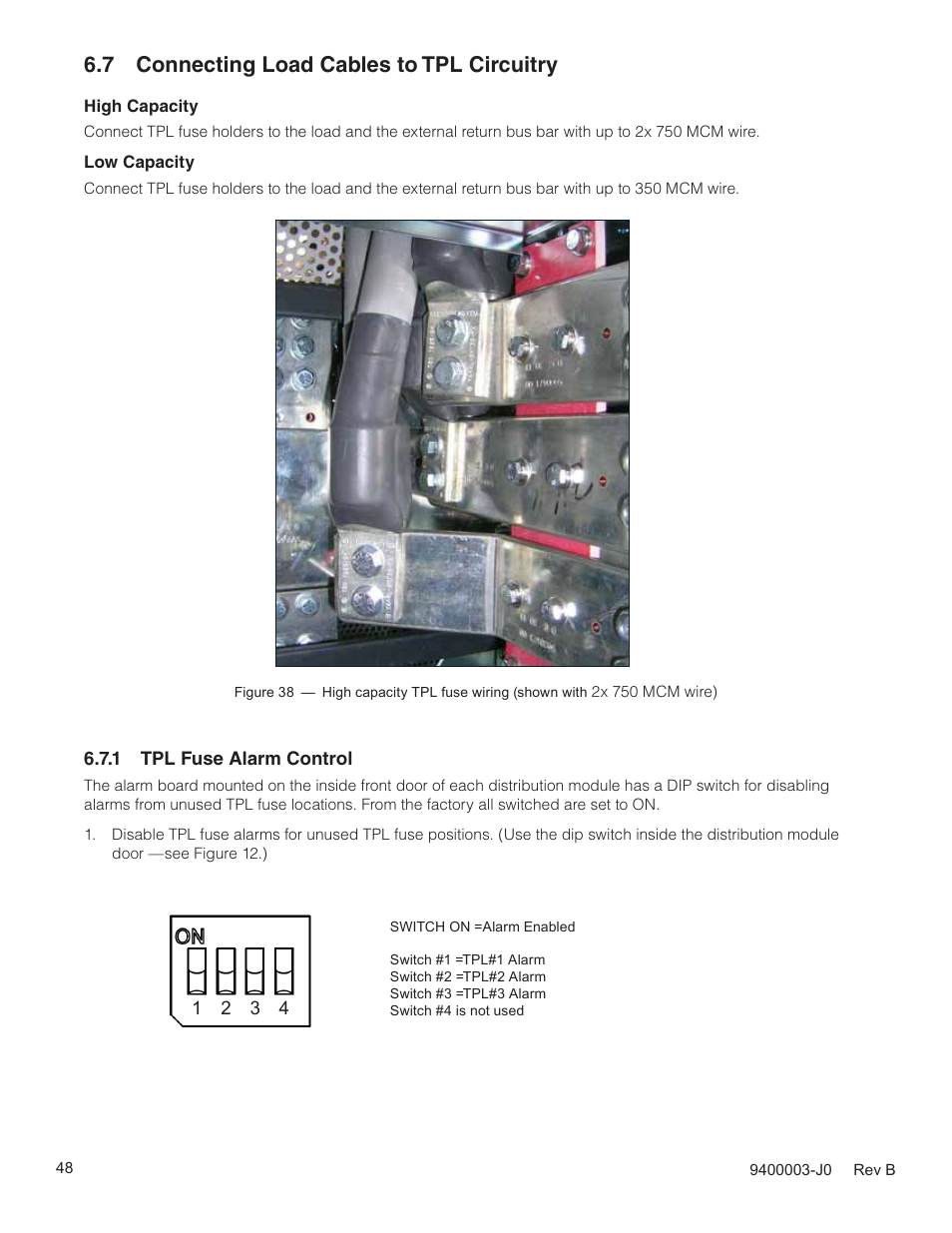 7 connecting load cables to tpl circuitry | Alpha Technologies Cordex CXPS-D 48-2500_5000A User Manual | Page 50 / 64