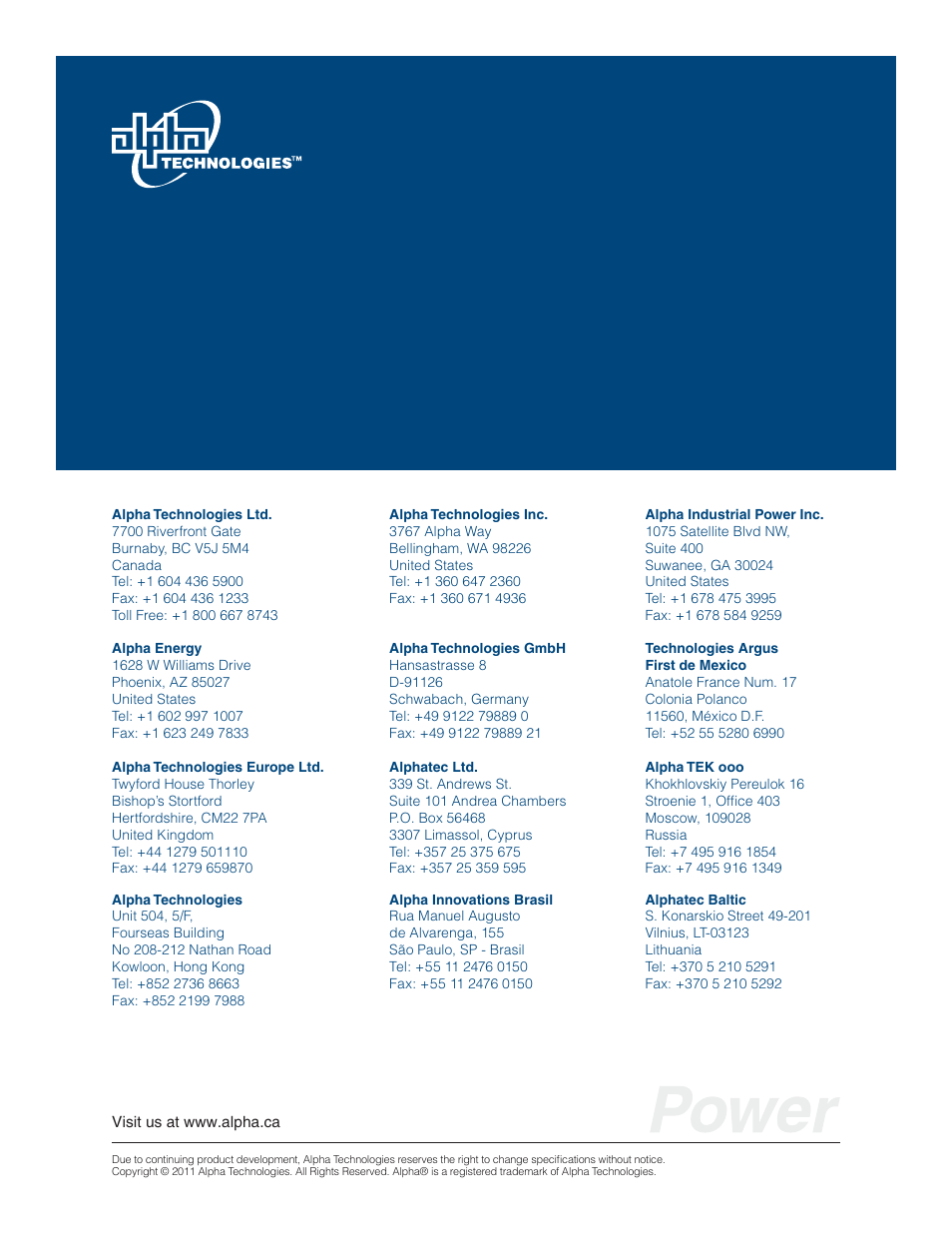 Alpha Technologies Cordex CXPS-D 48-2500_5000A User Manual | Page 64 / 64