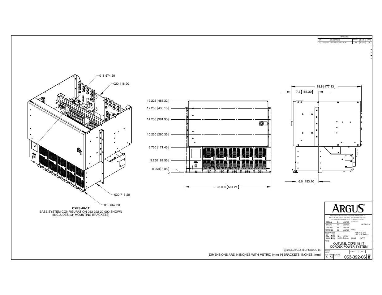 Outline drawing | Alpha Technologies CXPS 48-1T 48V Pos Gnd User Manual | Page 43 / 52