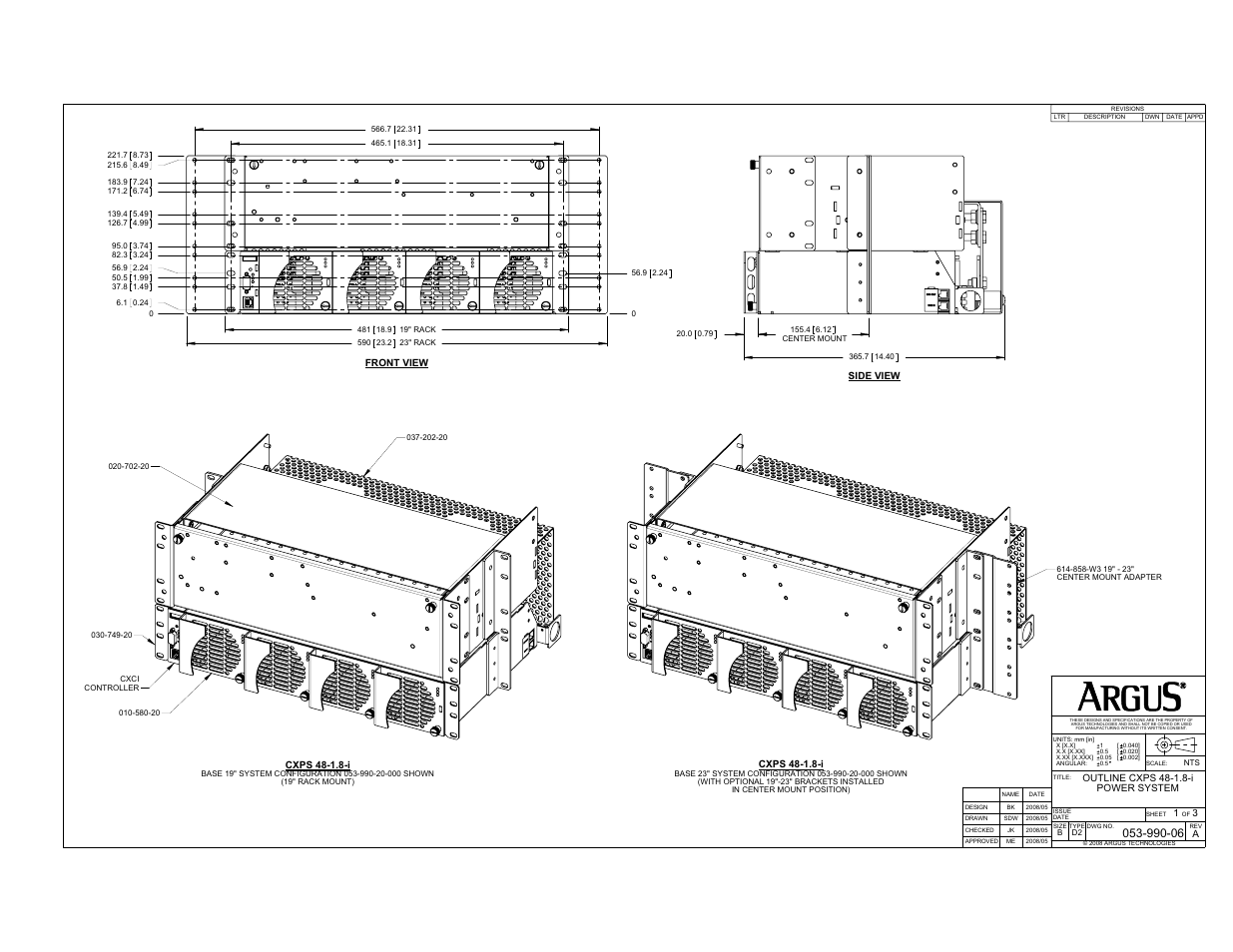 Outline drawing | Alpha Technologies CXPS 48-1.8-i, 48V Pos Gnd User Manual | Page 43 / 52