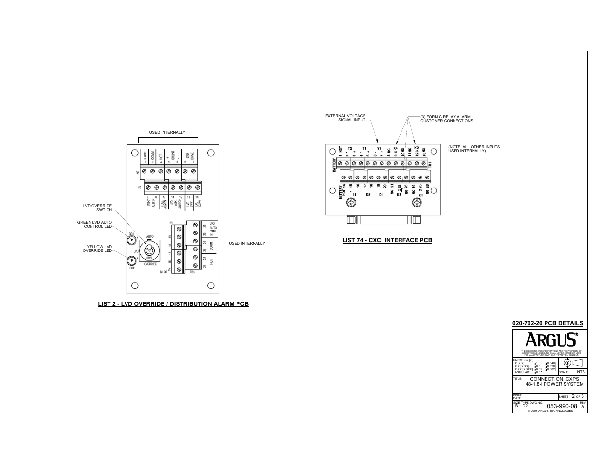 List 2 - lvd override / distribution alarm pcb | Alpha Technologies CXPS 48-1.8-i, 48V Pos Gnd User Manual | Page 49 / 52